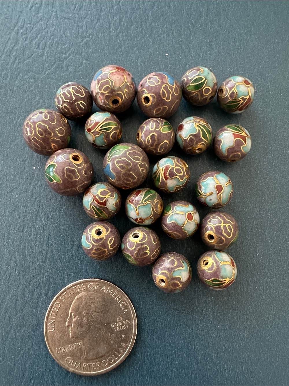 Vintage Cloisonné beads bundle